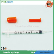 disposable plastic orange cap insulin syringe